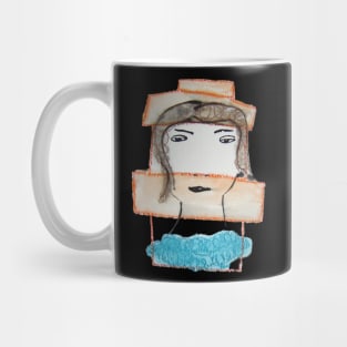 woman portrait design with hat Mug